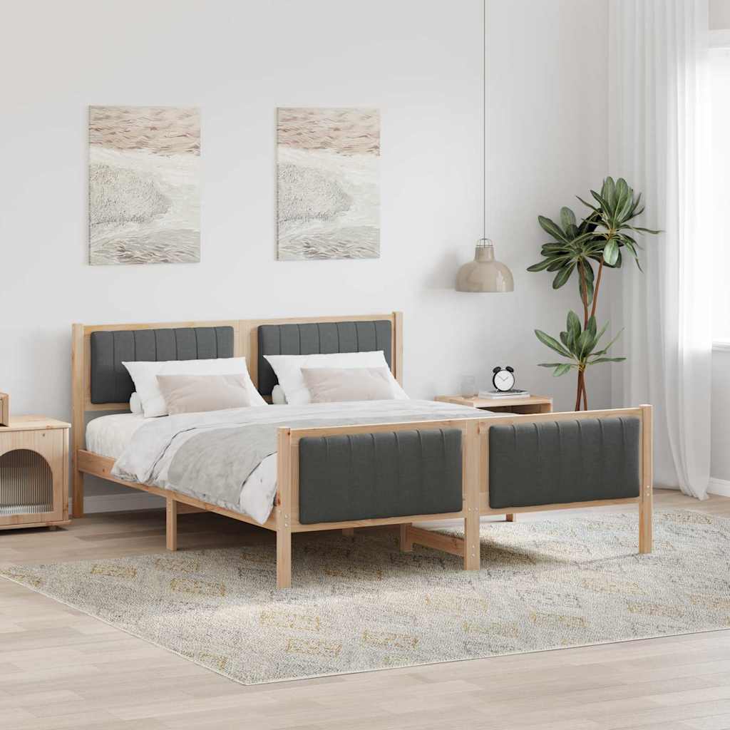 Okvir kreveta smeđe i tamnosivo 160 x 200 cm Masivna borovina