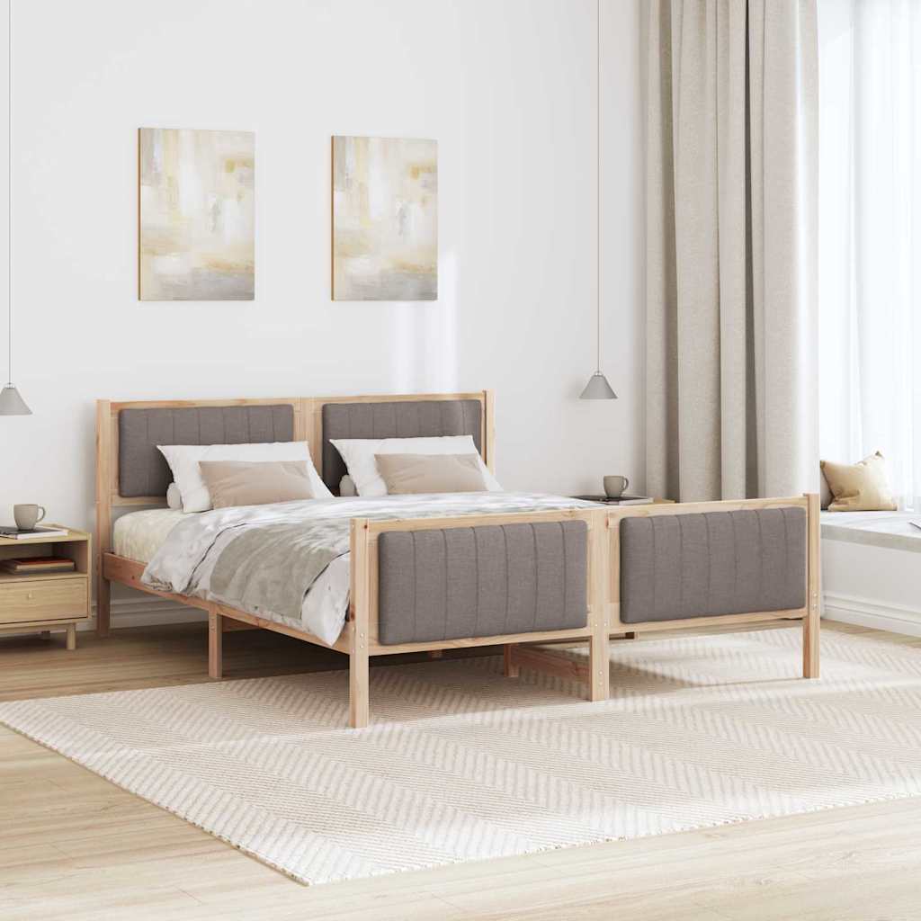 Okvir kreveta Smeđa i taupe 160 x 200 cm Masivna borovina