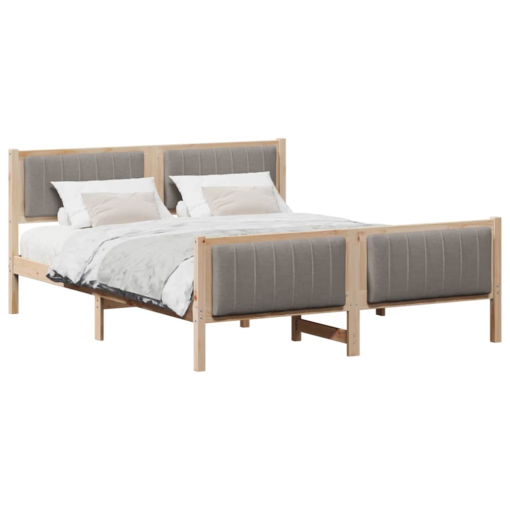 Okvir kreveta Smeđa i taupe 160 x 200 cm Masivna borovina