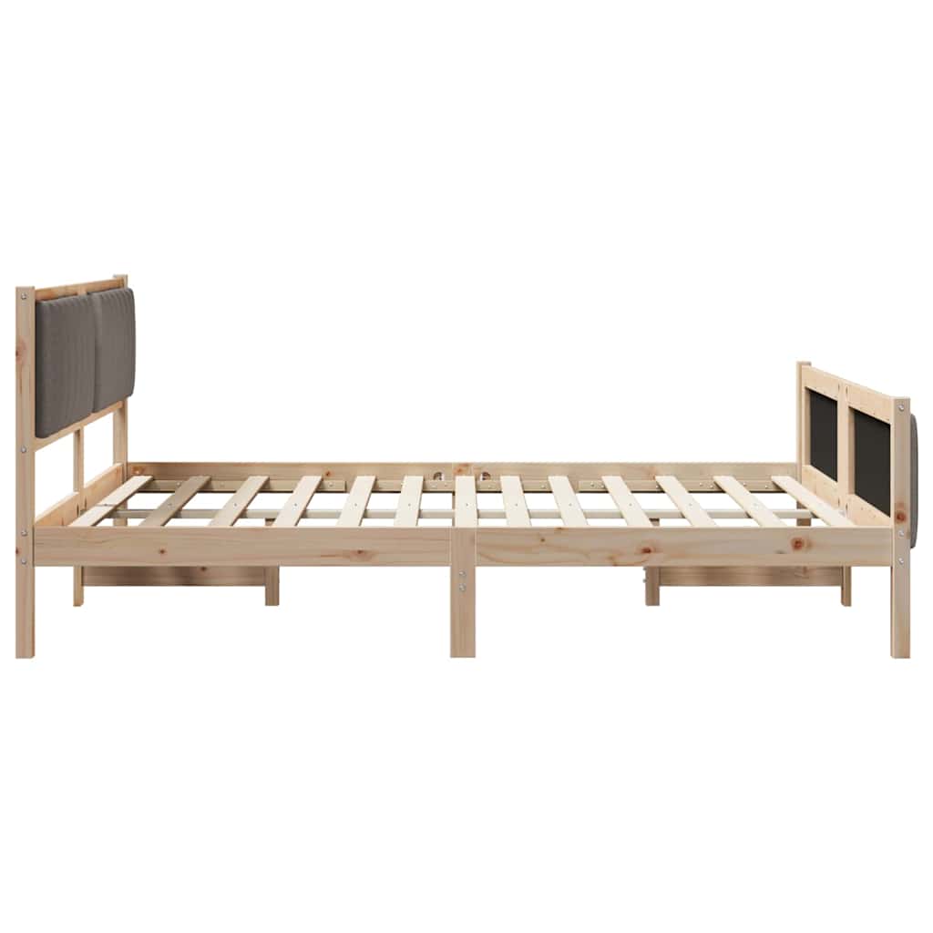 Okvir kreveta Smeđa i taupe 160 x 200 cm Masivna borovina