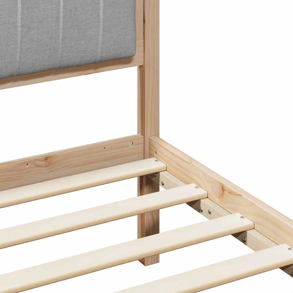 Okvir kreveta s uzglavljem Smeđa i svijetlo siva 140 x 200 cm