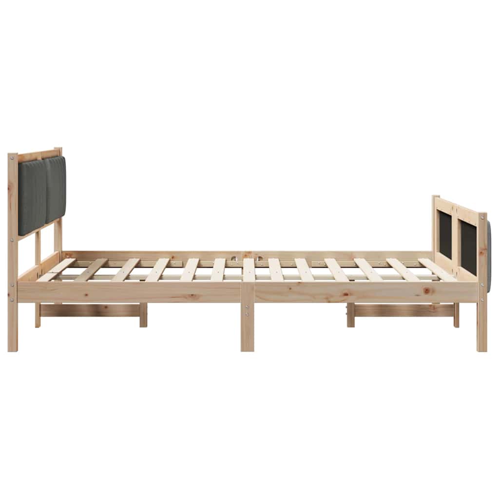 Okvir kreveta smeđe i tamnosivo 140 x 200 cm Masivna borovina