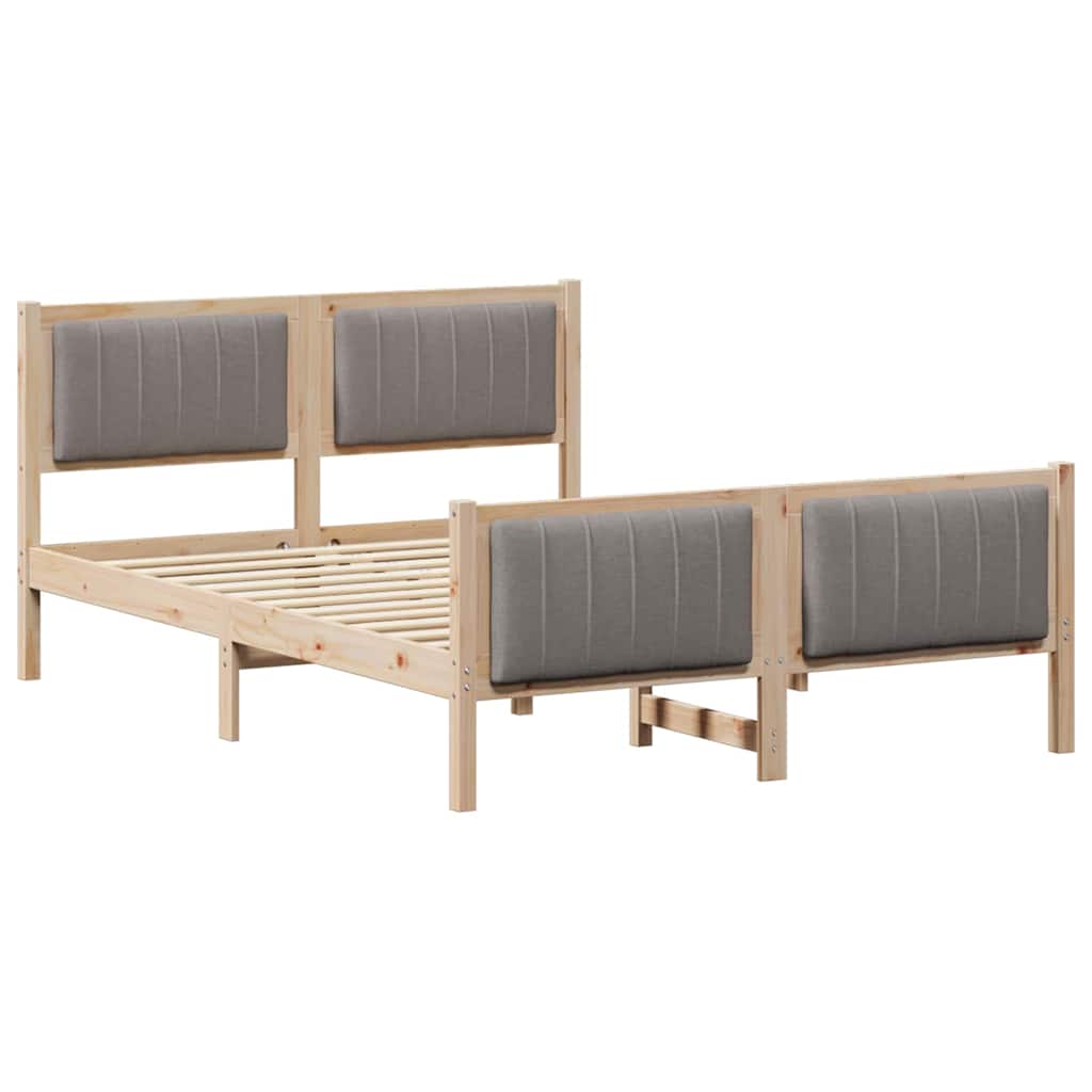 Okvir kreveta Smeđa i taupe 140 x 200 cm Masivna borovina