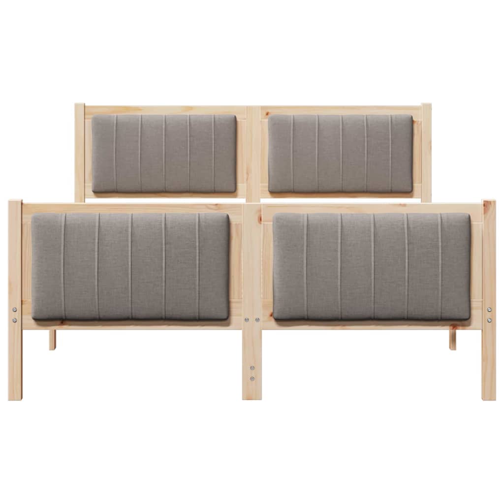 Okvir kreveta Smeđa i taupe 140 x 200 cm Masivna borovina