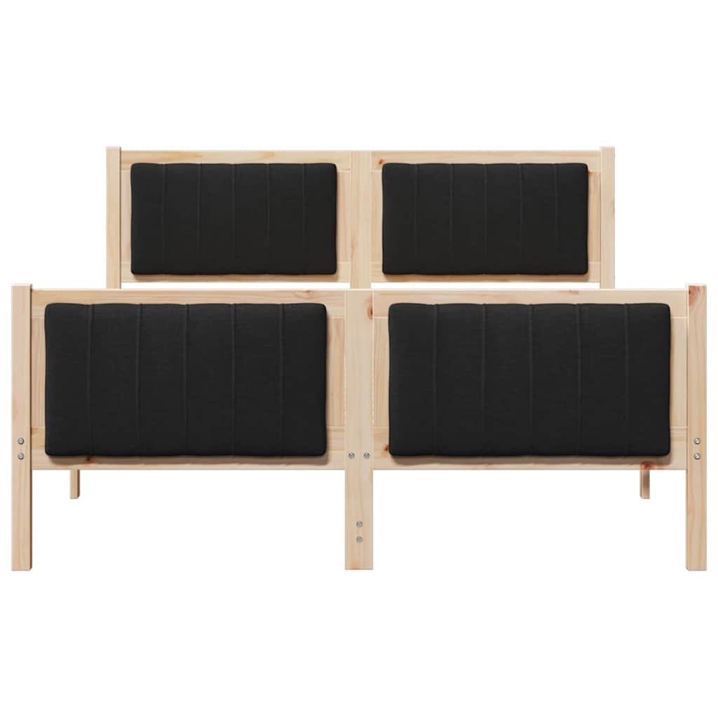 Okvir kreveta Smeđa i crna 140 x 190 cm Masivna borovina