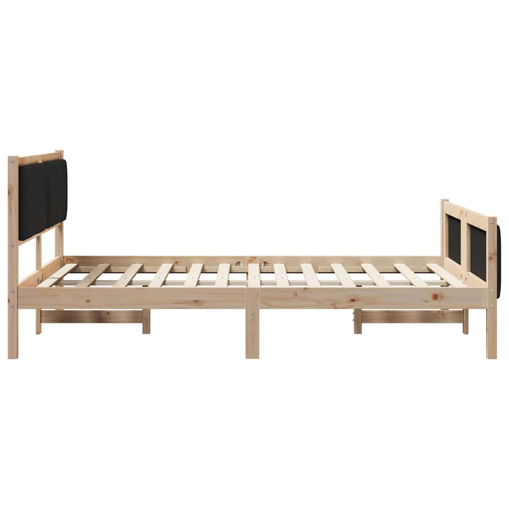 Okvir kreveta Smeđa i crna 140 x 190 cm Masivna borovina