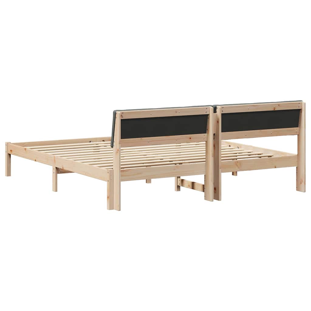 Okvir kreveta smeđe i tamnosivo 200 x 200 cm Masivna borovina
