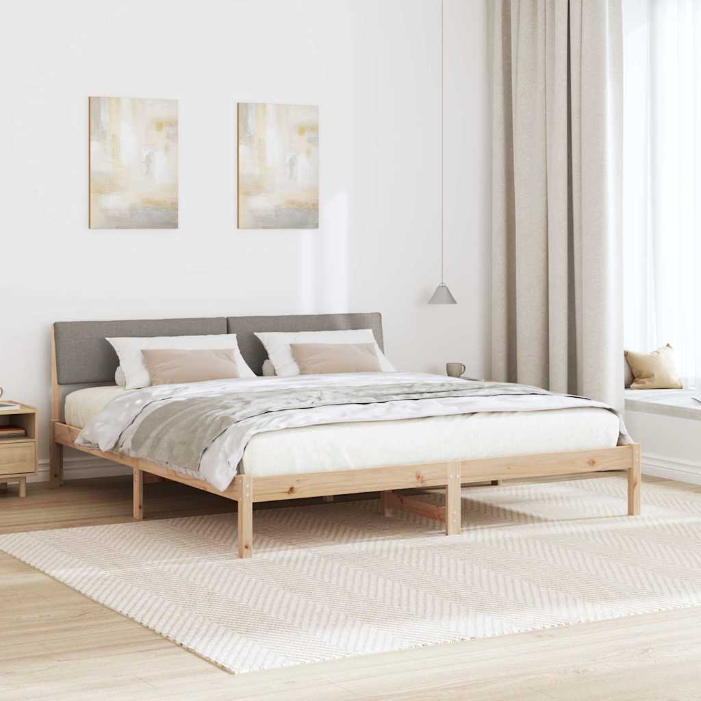 Okvir kreveta Smeđa i taupe 200 x 200 cm Masivna borovina
