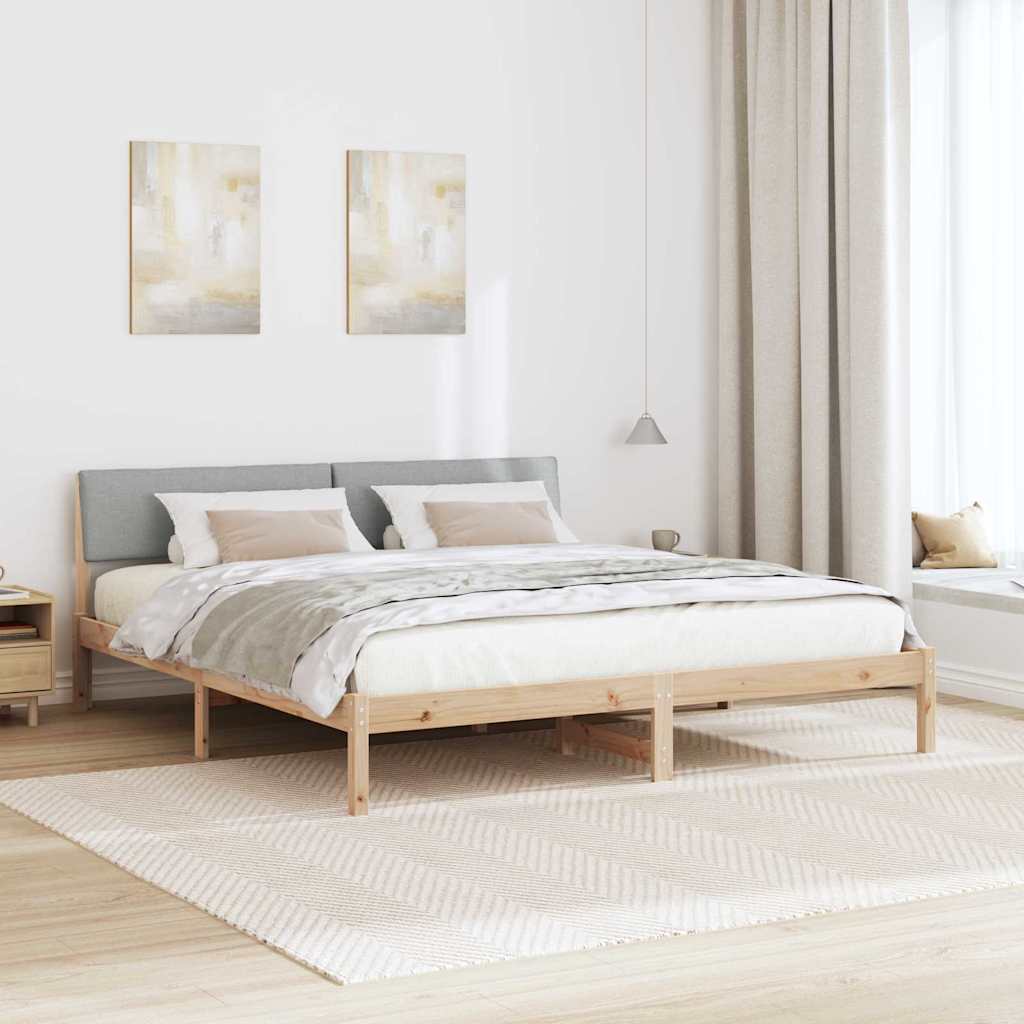 Okvir kreveta s uzglavljem Smeđa i svijetlo siva 180 x 200 cm