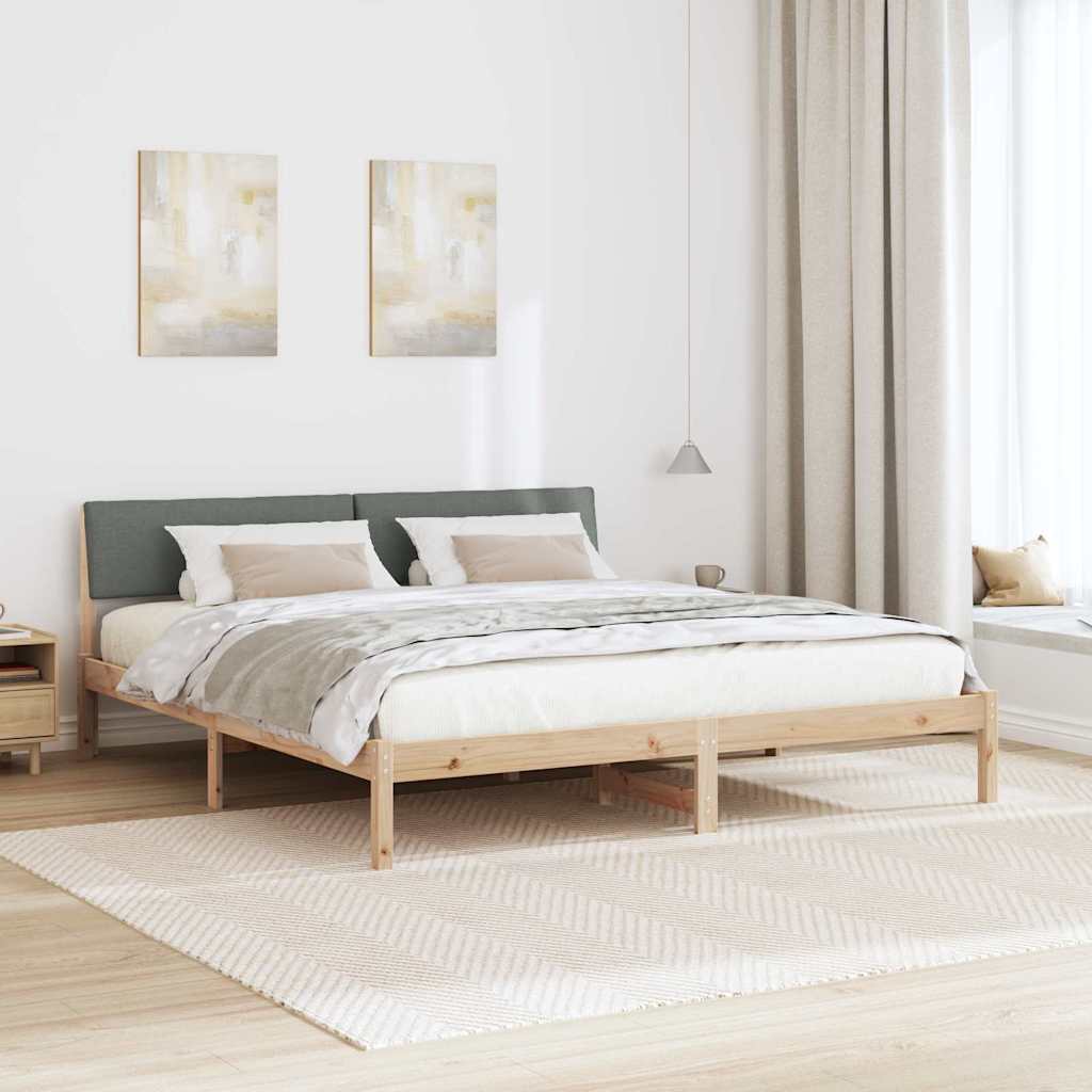 Okvir kreveta smeđe i tamnosivo 180 x 200 cm Masivna borovina