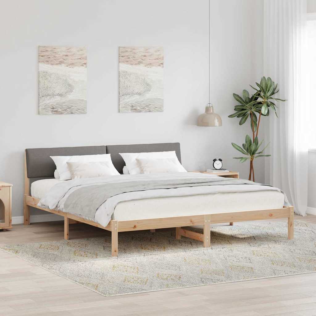 Okvir kreveta Smeđa i taupe 180 x 200 cm Masivna borovina