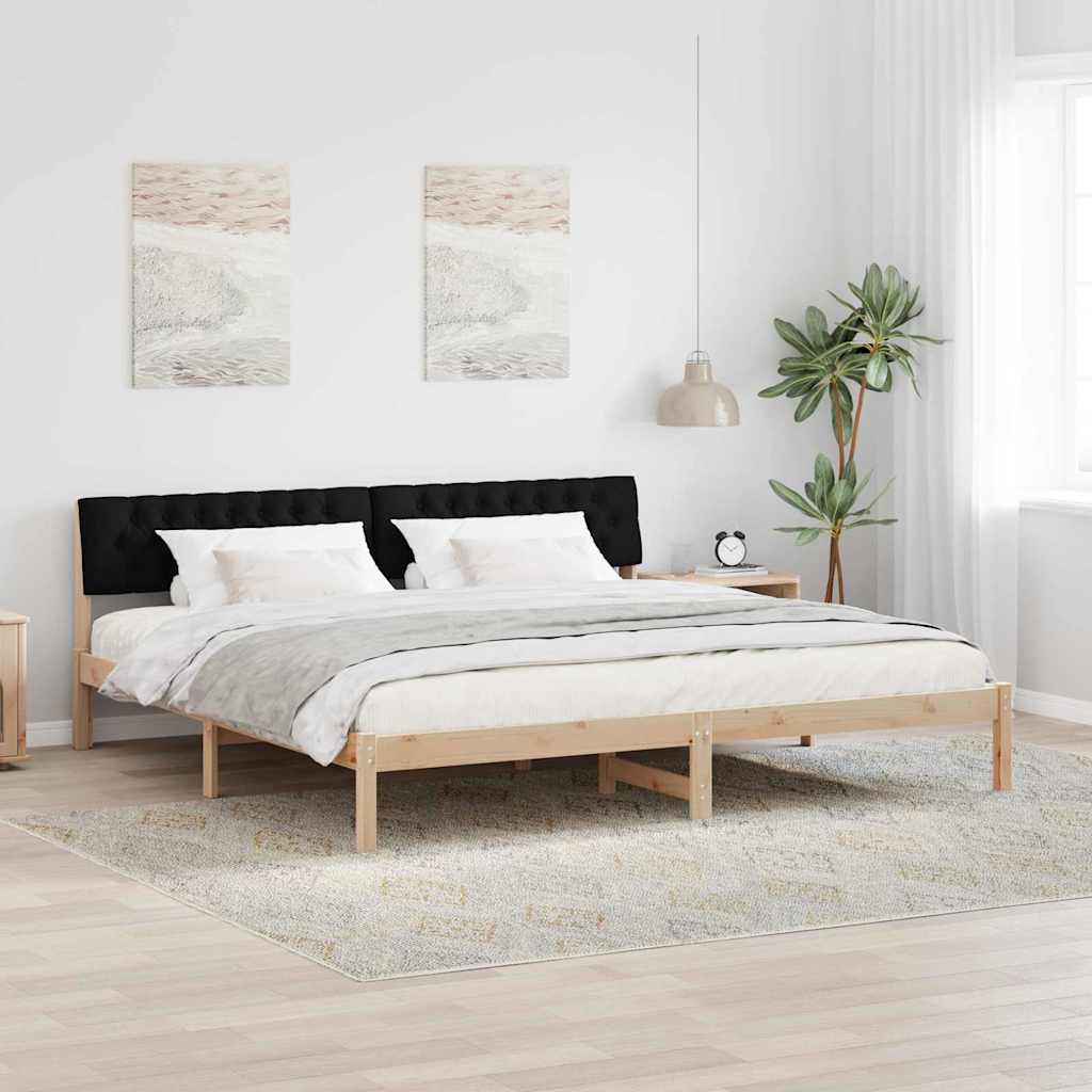 Okvir kreveta Smeđa i crna 200 x 200 cm Masivna borovina