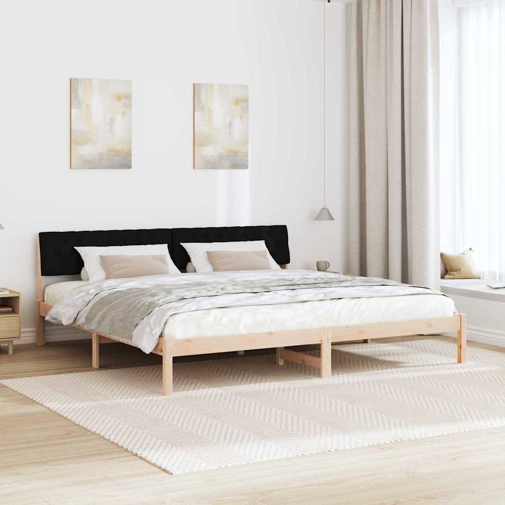 Okvir kreveta Smeđa i crna 200 x 200 cm Masivna borovina