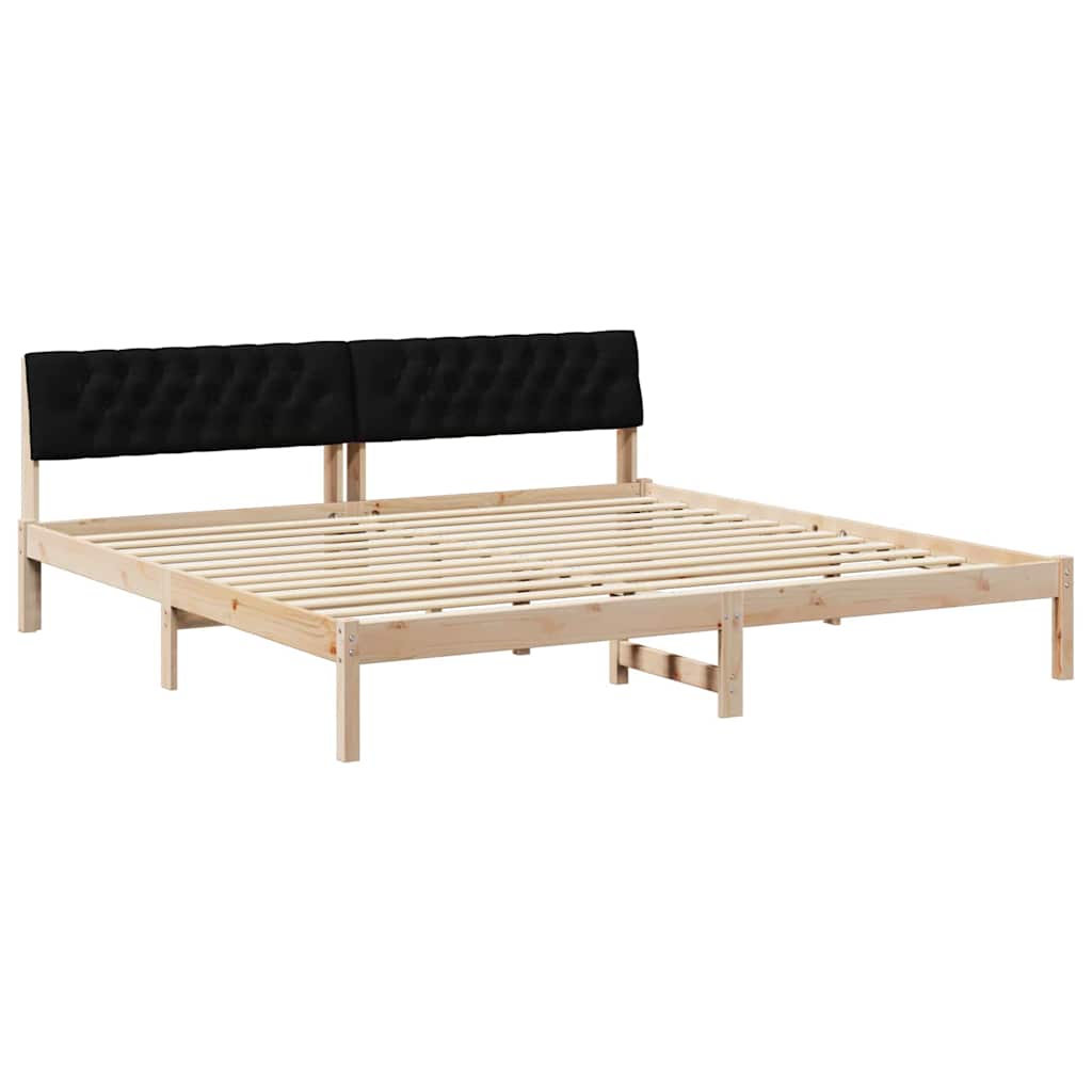 Okvir kreveta Smeđa i crna 200 x 200 cm Masivna borovina