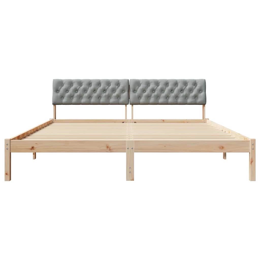 Okvir kreveta s uzglavljem Smeđa i svijetlo siva 180 x 200 cm