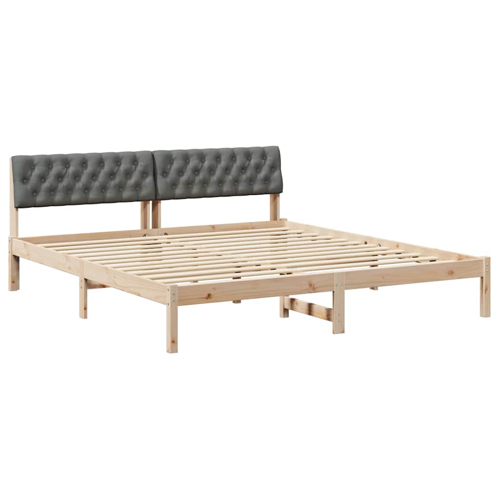 Okvir kreveta smeđe i tamnosivo 180 x 200 cm Masivna borovina