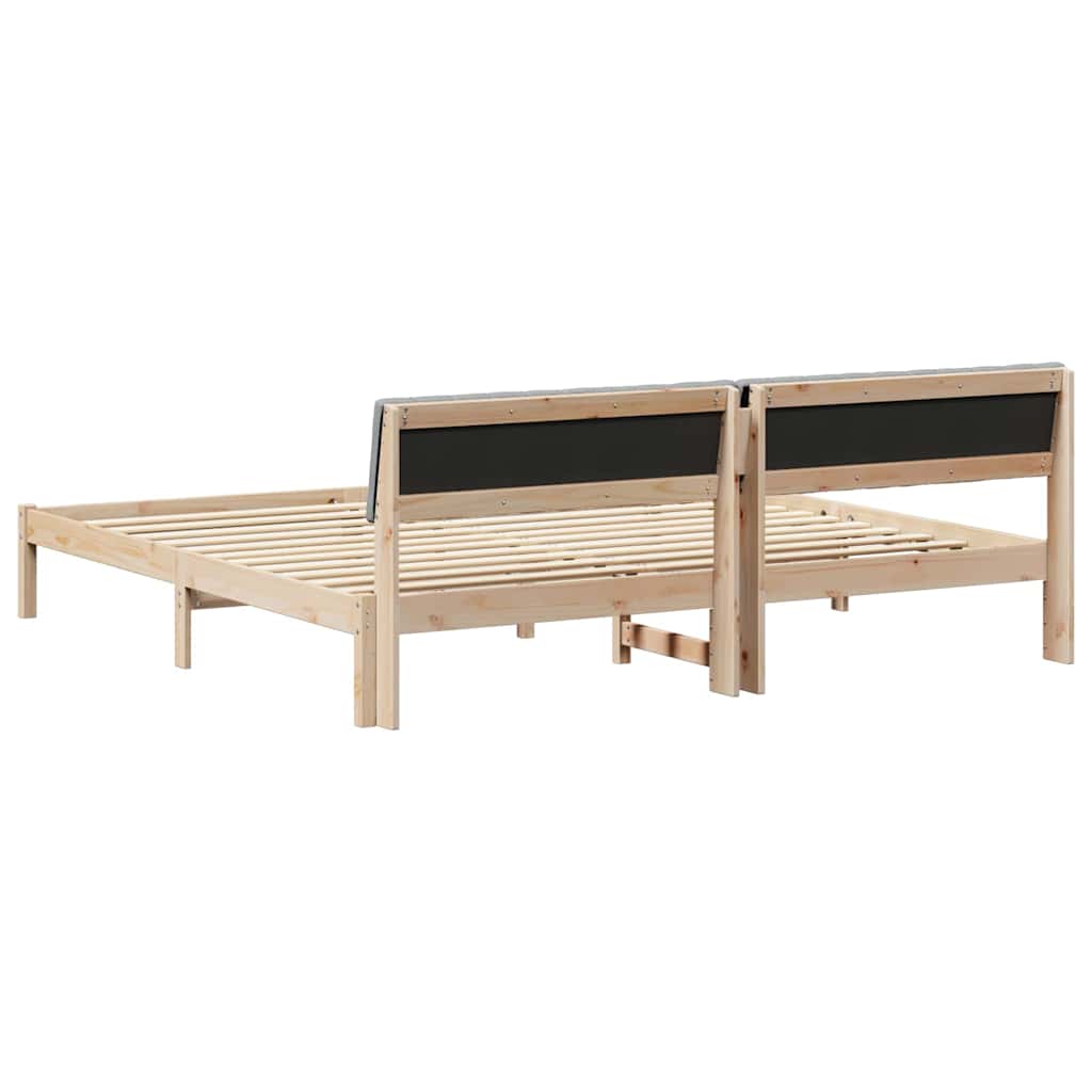Okvir kreveta s uzglavljem Smeđa i svijetlo siva 200 x 200 cm