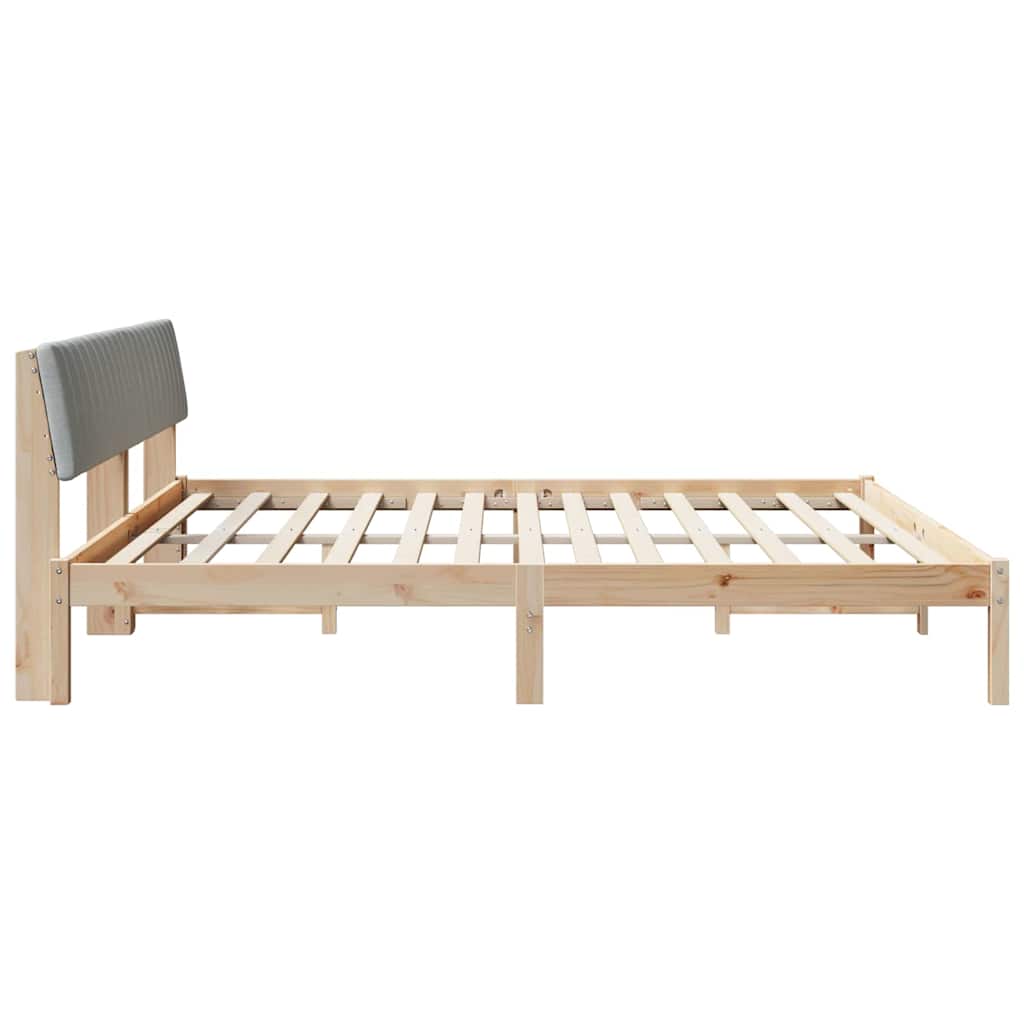 Okvir kreveta s uzglavljem Smeđa i svijetlo siva 200 x 200 cm
