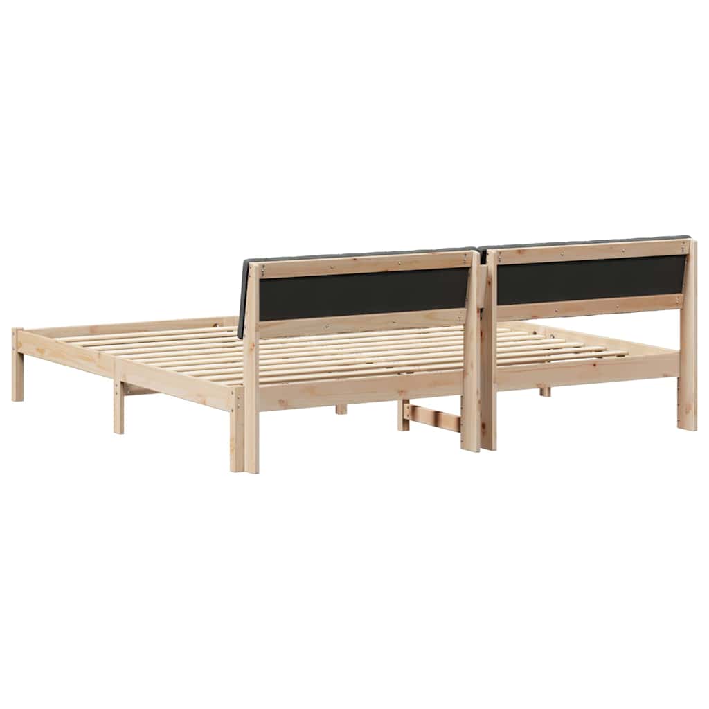 Okvir kreveta smeđe i tamnosivo 200 x 200 cm Masivna borovina
