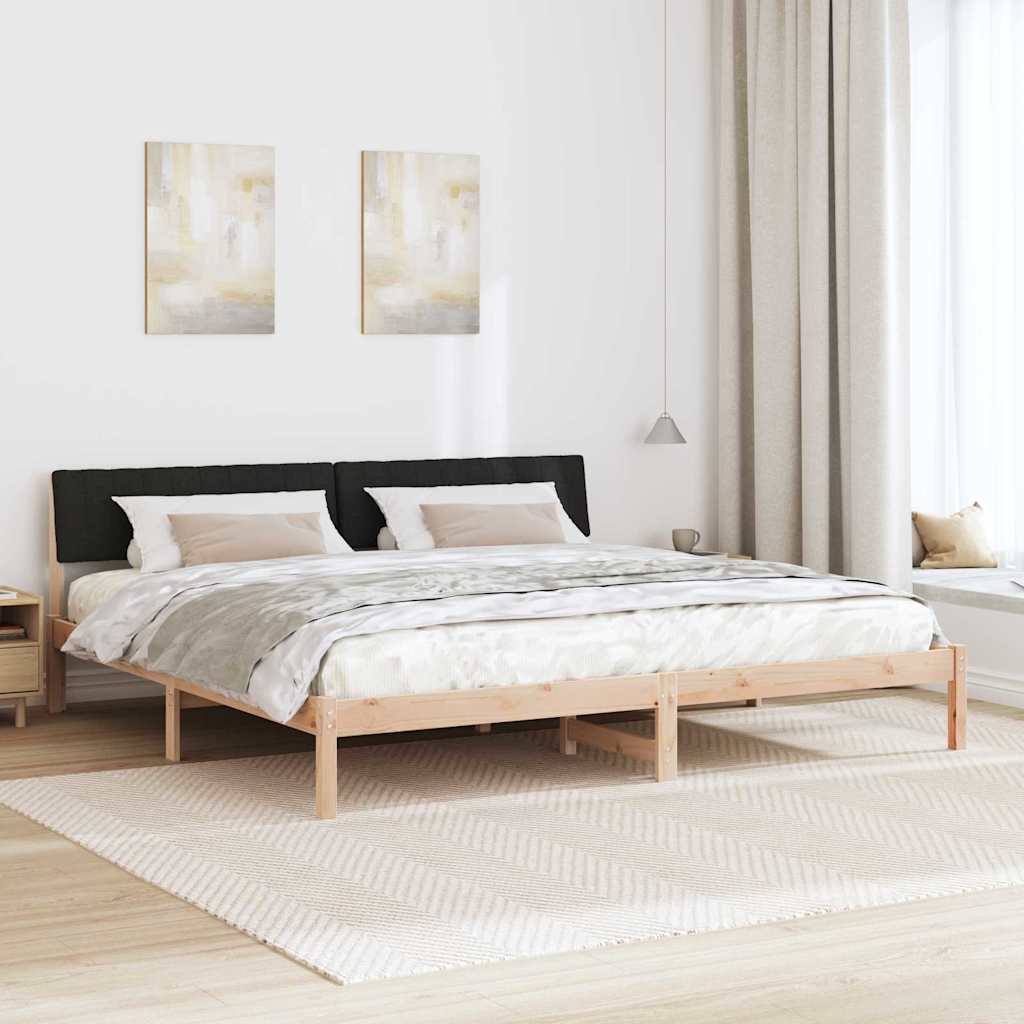 Okvir kreveta Smeđa i crna 200 x 200 cm Masivna borovina