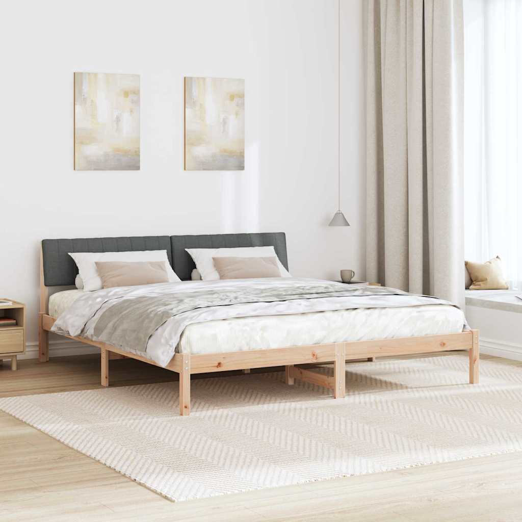 Okvir kreveta smeđe i tamnosivo 180 x 200 cm Masivna borovina
