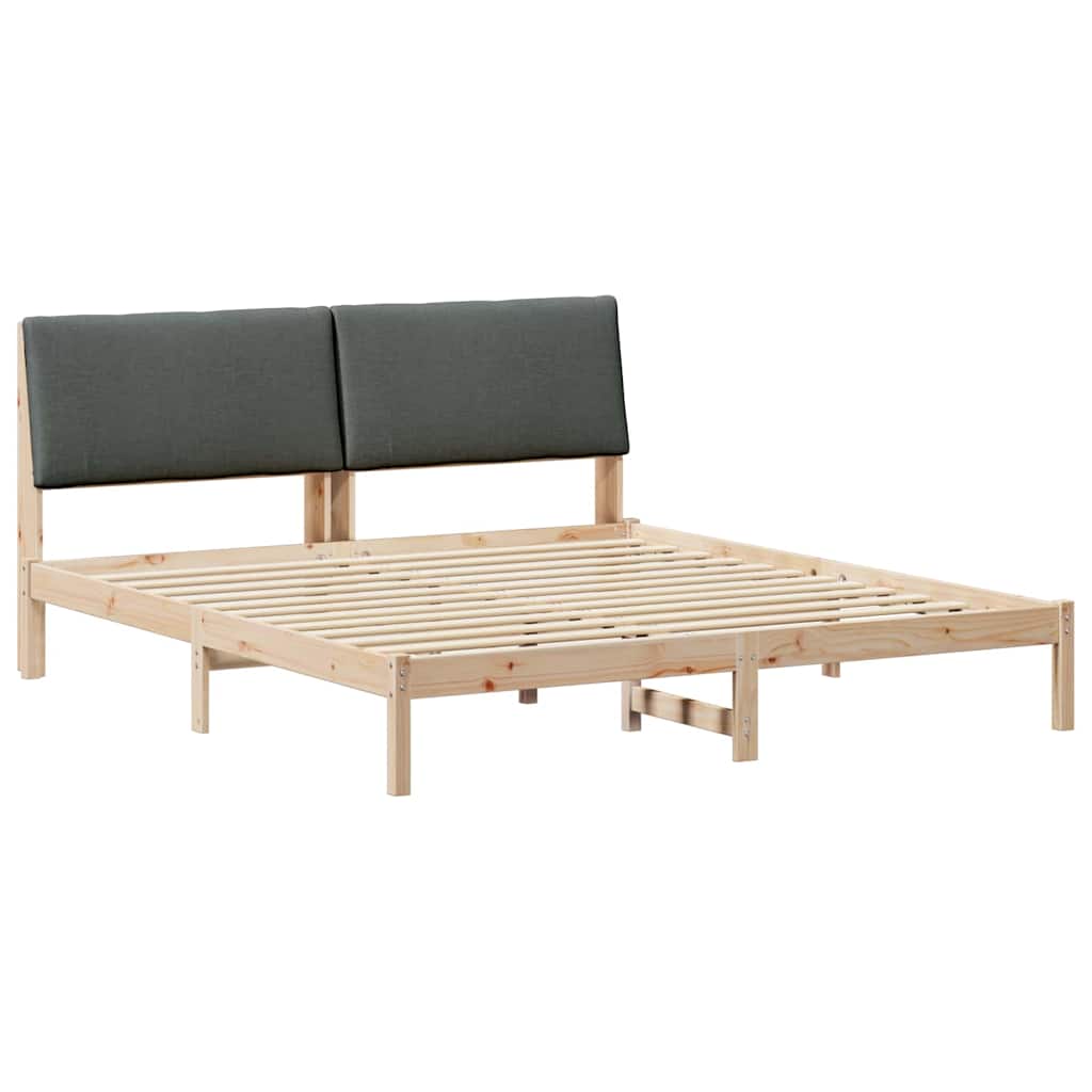 Okvir kreveta smeđe i tamnosivo 200 x 200 cm Masivna borovina