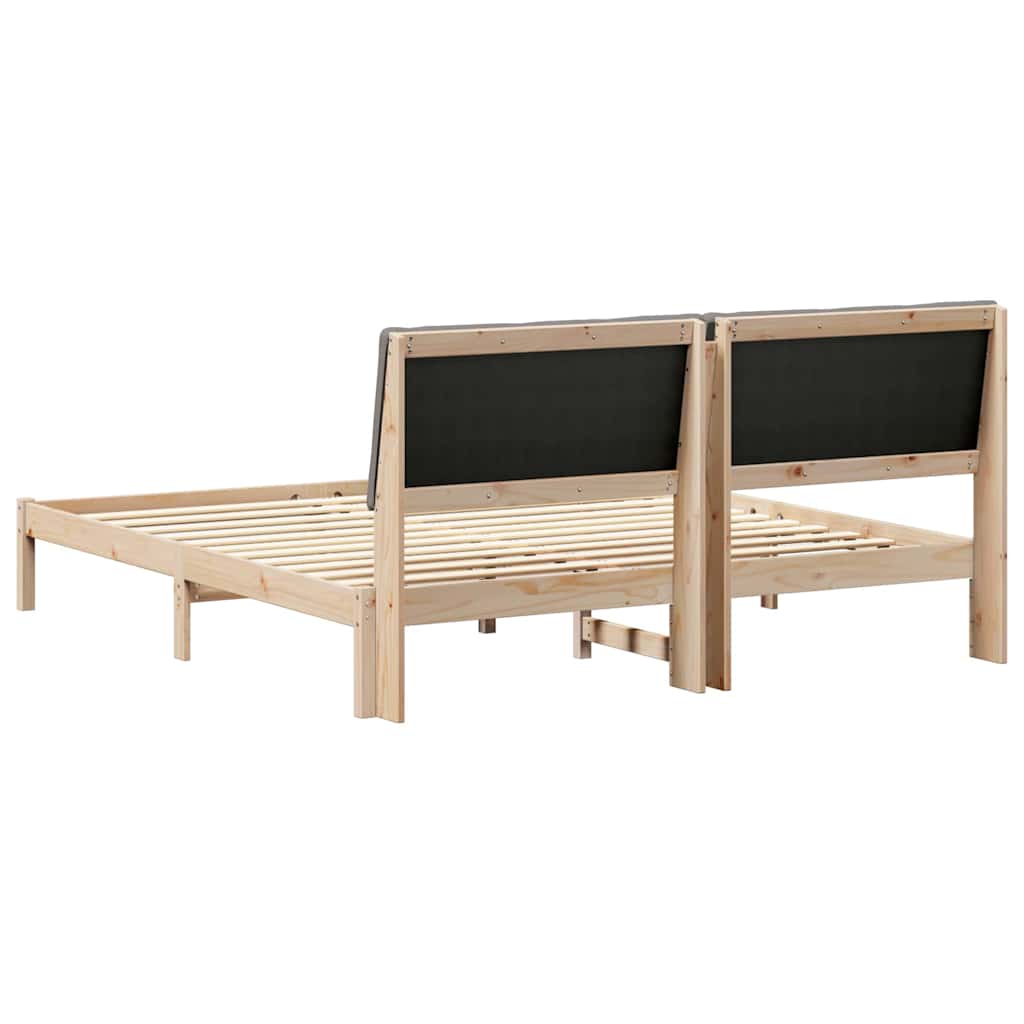 Okvir kreveta Smeđa i taupe 200 x 200 cm Masivna borovina
