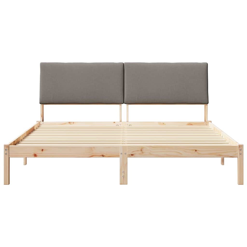 Okvir kreveta Smeđa i taupe 200 x 200 cm Masivna borovina