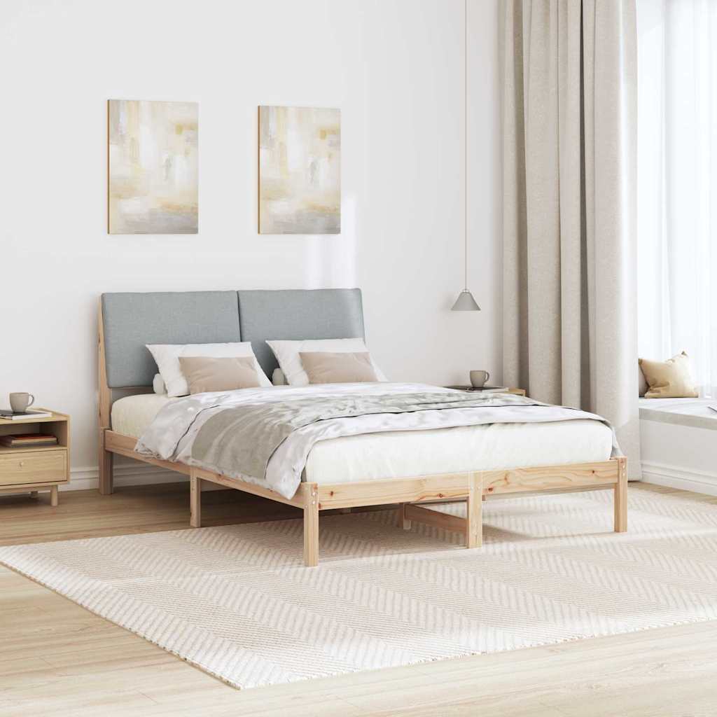 Okvir kreveta s uzglavljem Smeđa i svijetlo siva 160 x 200 cm