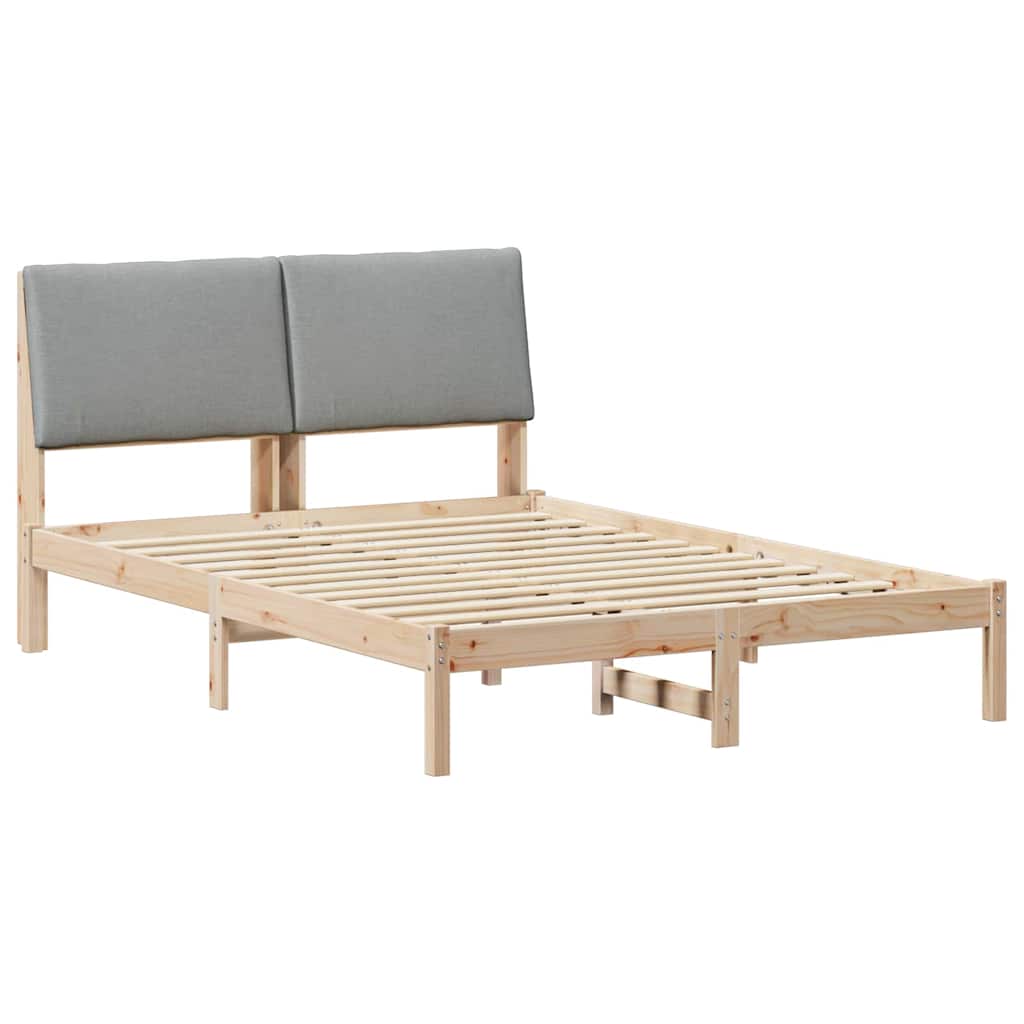 Okvir kreveta s uzglavljem Smeđa i svijetlo siva 160 x 200 cm