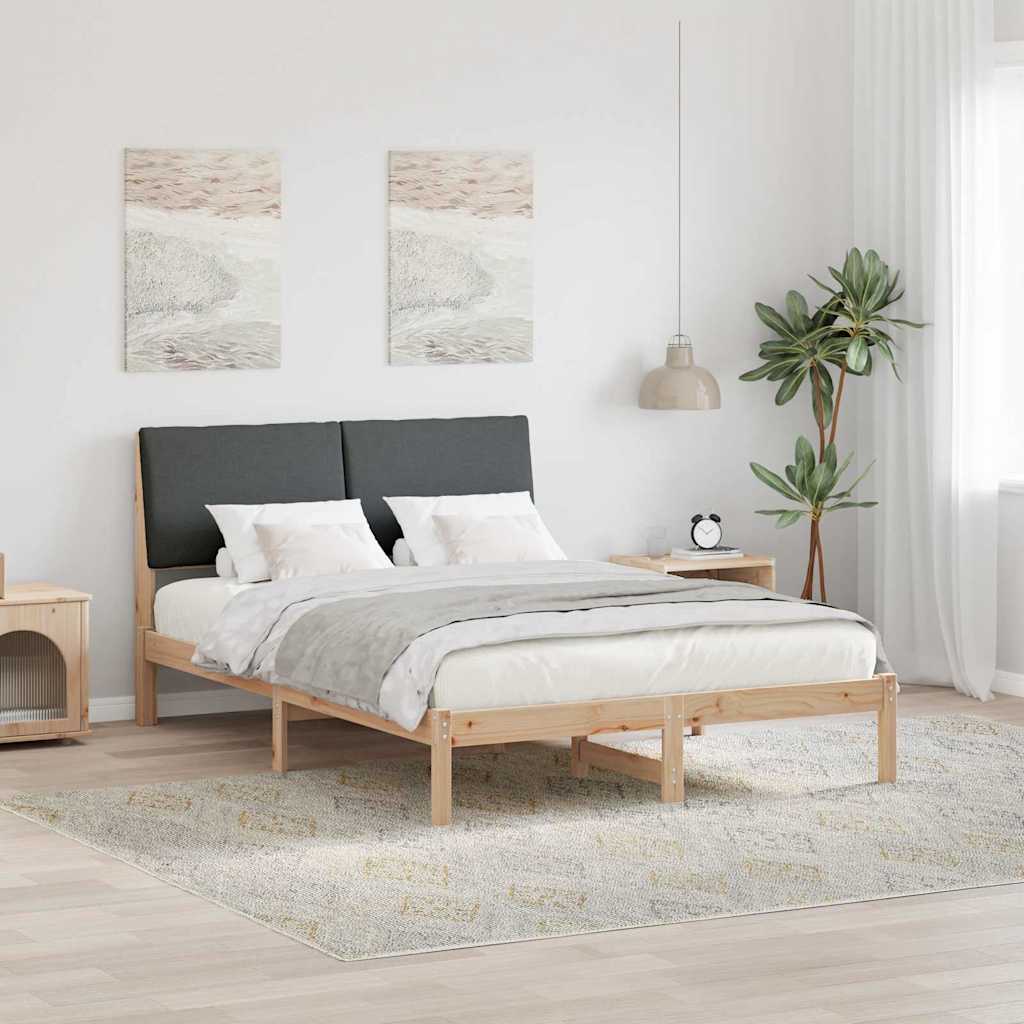 Okvir kreveta smeđe i tamnosivo 160 x 200 cm Masivna borovina