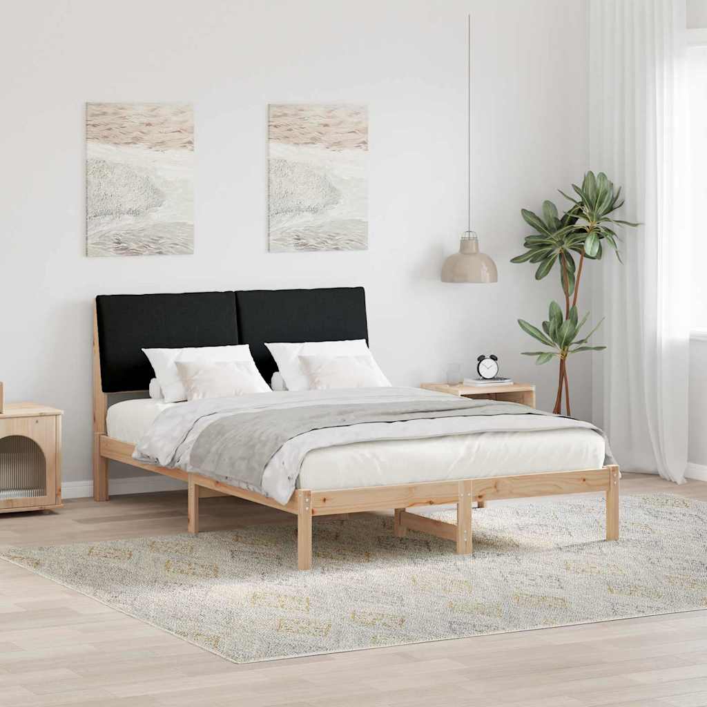 Okvir kreveta Smeđa i crna 160 x 200 cm Masivna borovina