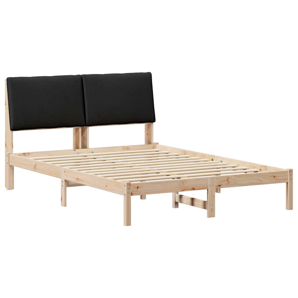 Okvir kreveta Smeđa i crna 160 x 200 cm Masivna borovina