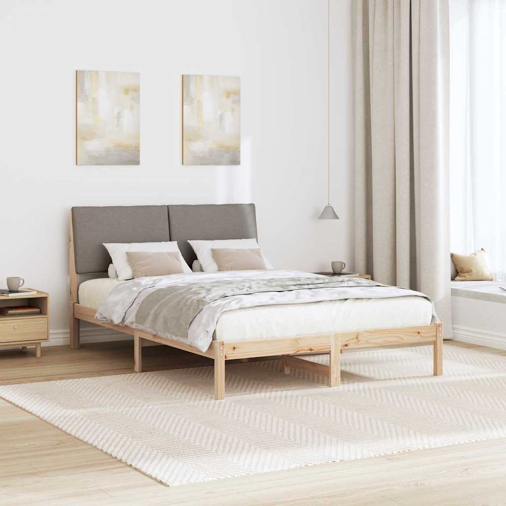 Okvir kreveta Smeđa i taupe 160 x 200 cm Masivna borovina
