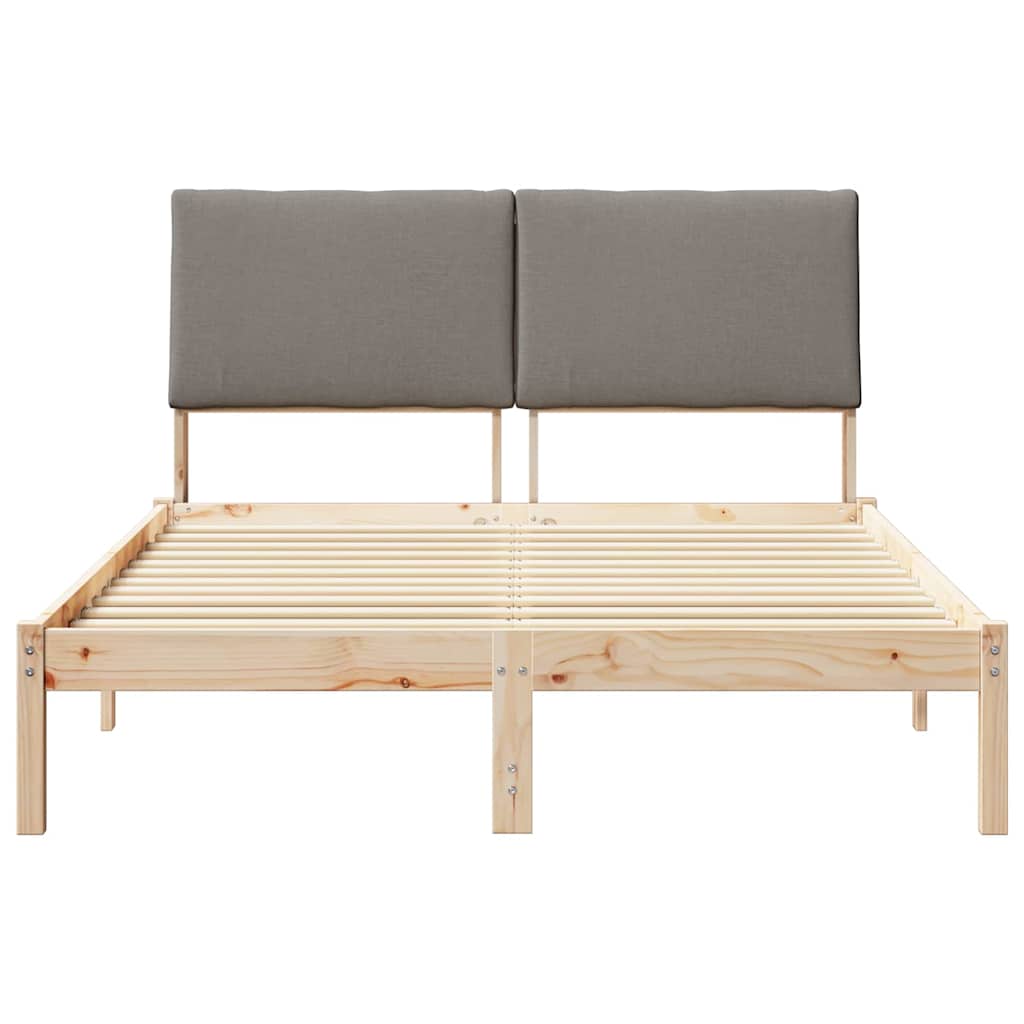 Okvir kreveta Smeđa i taupe 160 x 200 cm Masivna borovina