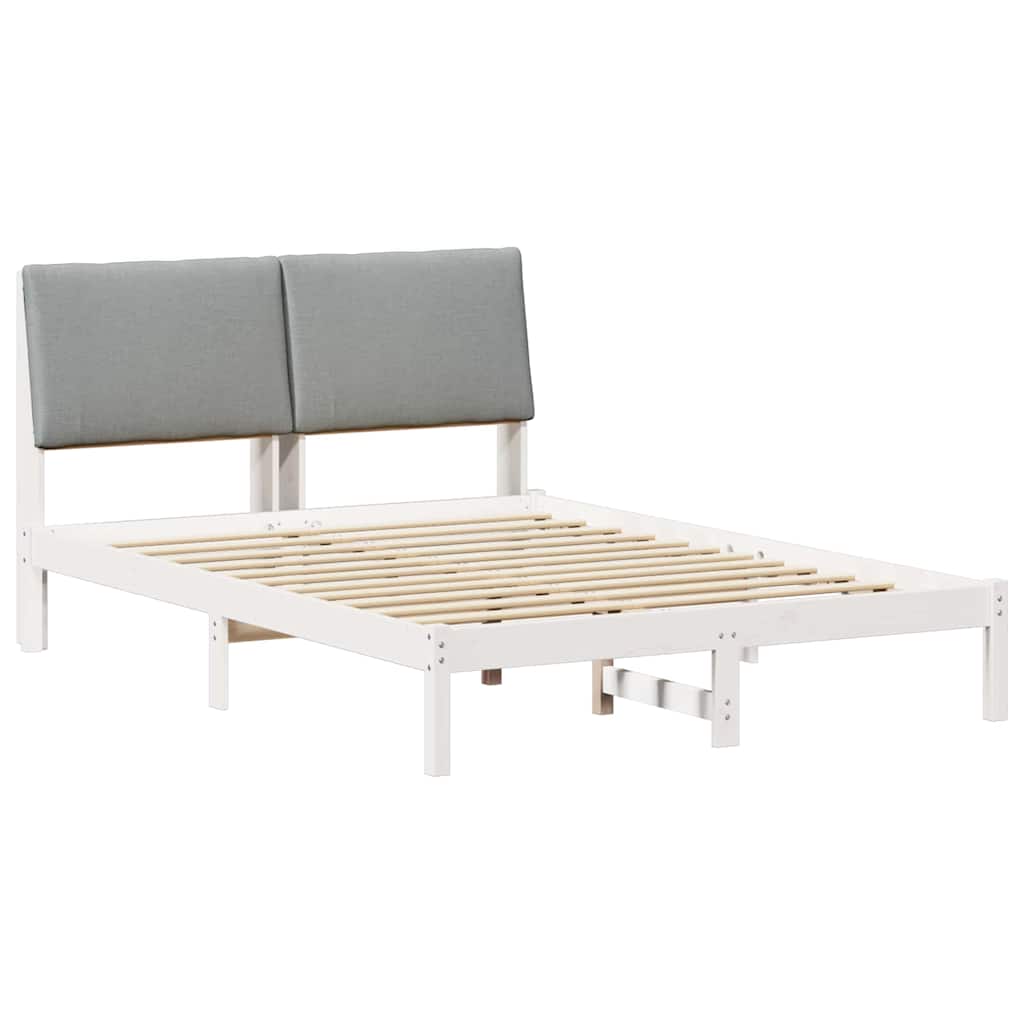 Okvir kreveta s uzglavljem Bijela i svijetlosiva 160 x 200 cm
