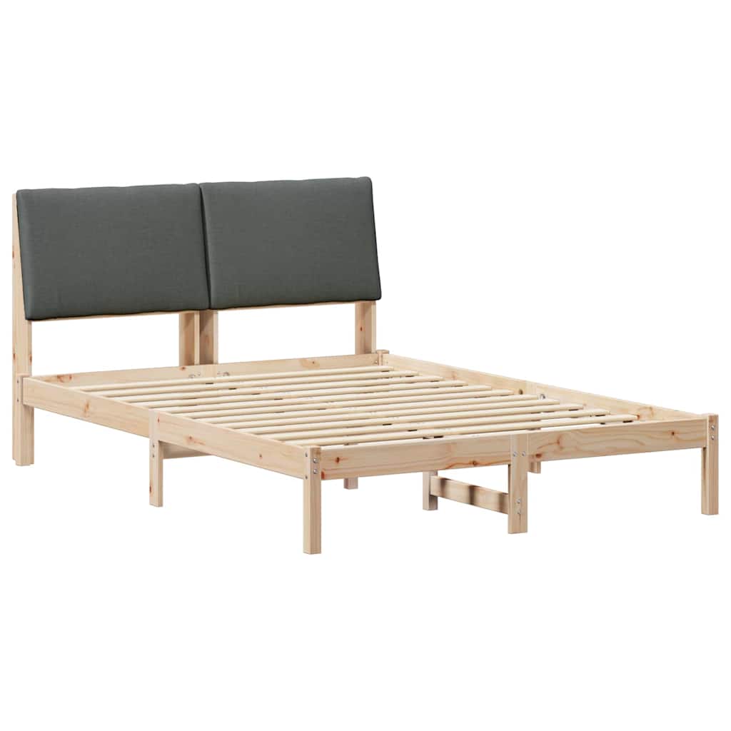 Okvir kreveta smeđe i tamnosivo 150 x 200 cm Masivna borovina