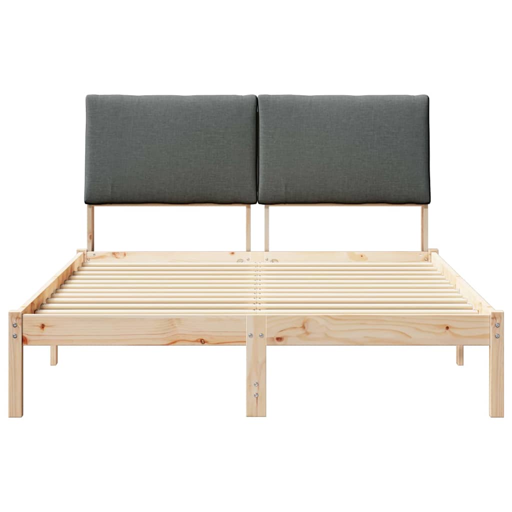 Okvir kreveta smeđe i tamnosivo 150 x 200 cm Masivna borovina