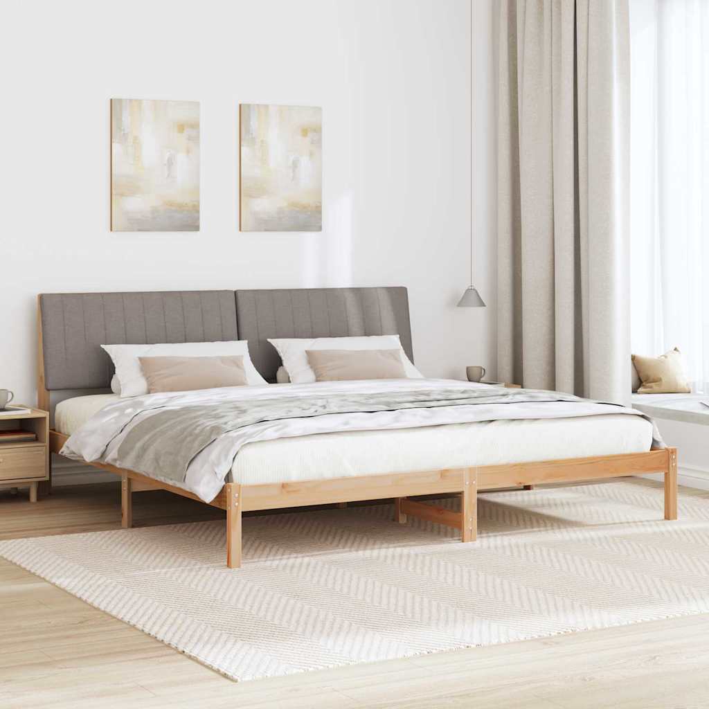 Krevetna konstrukcija Smeđa 200 x 200 cm Čvrsto borovo drvo