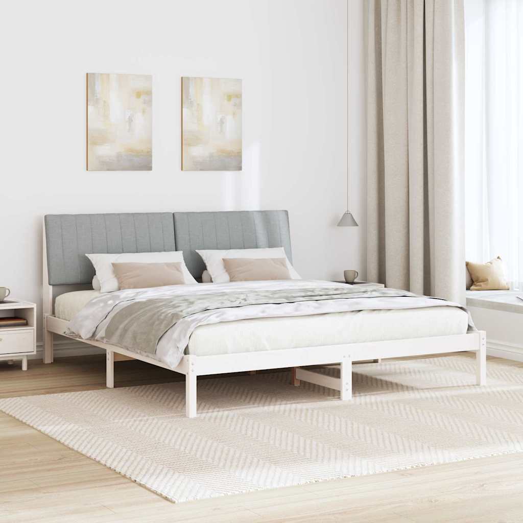 Krevetna konstrukcija s uzglavljem Svijetlo siva 180 x 200 cm