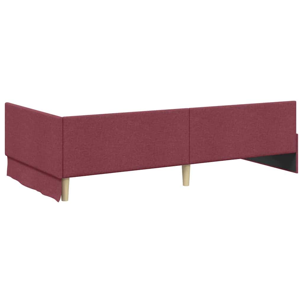 Kutni krevetni okvir s madracem Ostalo 2 pcs Siva tkanina