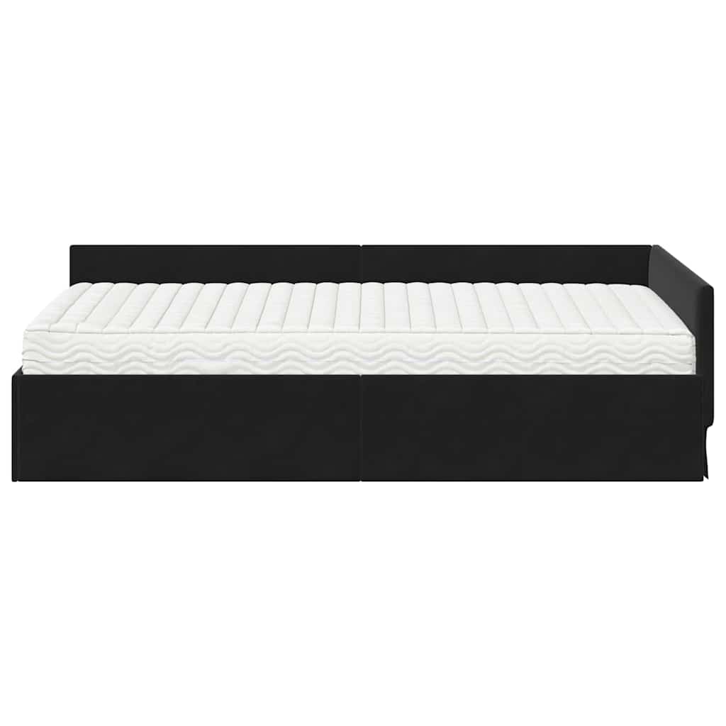 Kutni krevetni okvir s madracem Ostalo 2 pcs Siva Baršun
