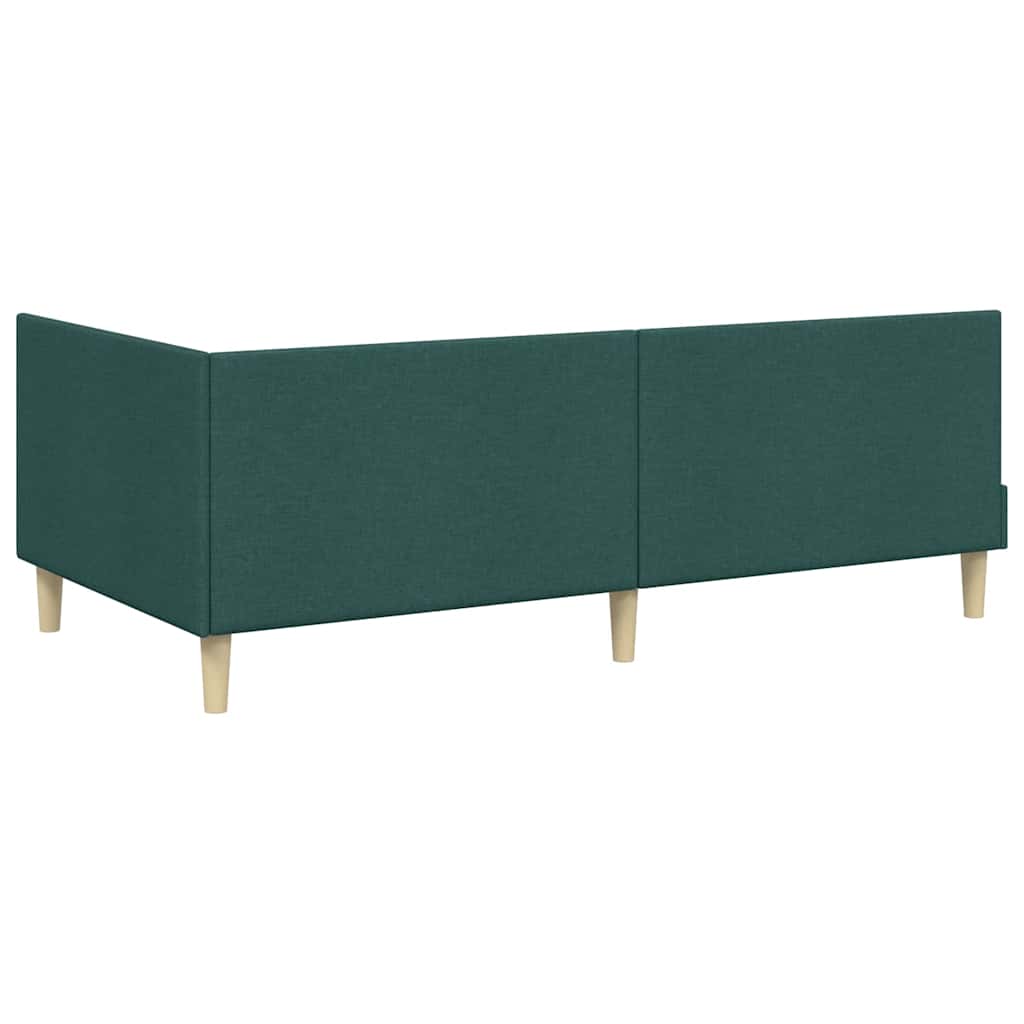 Kutni krevetni okvir s madracem Ostalo 2 pcs Zelena tkanina