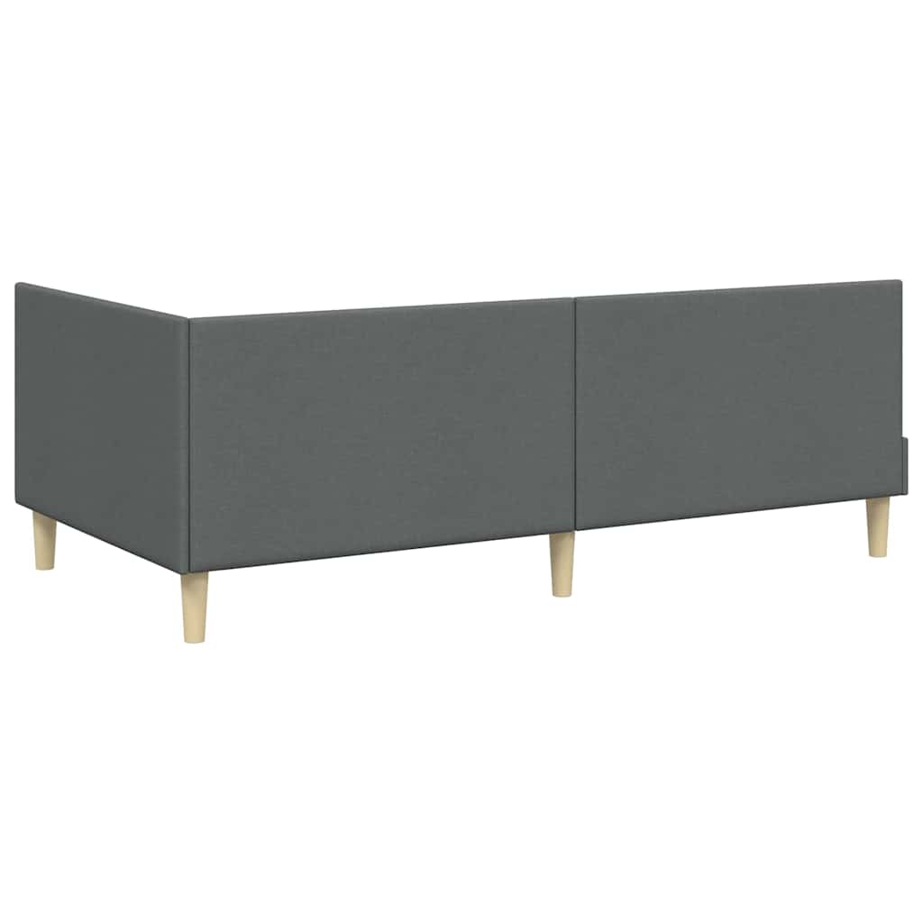 Kutni krevetni okvir s madracem Ostalo 2 pcs Siva tkanina