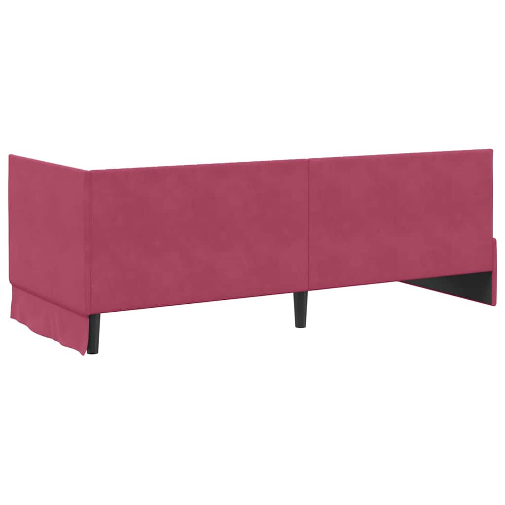 Kutni krevetni okvir s madracem 2 pcs Zelena Baršun