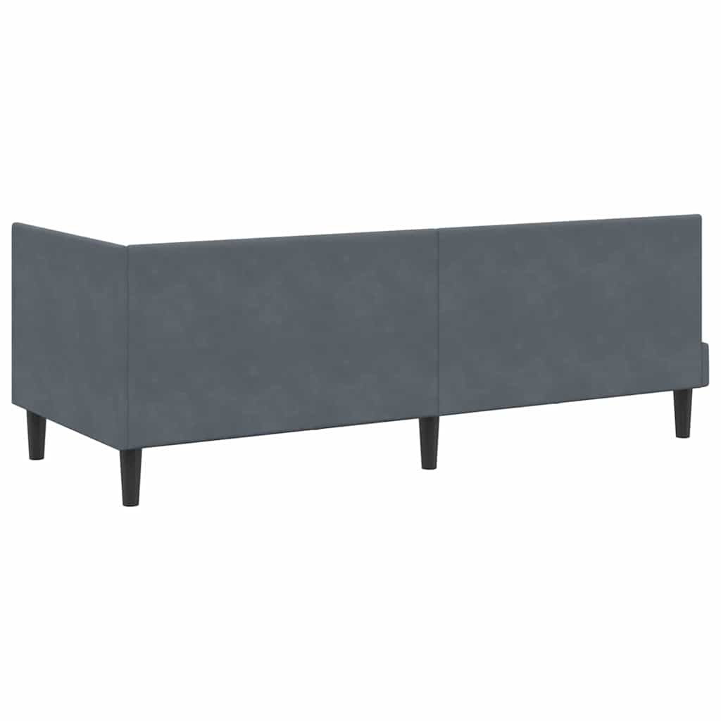 Kutni krevetni okvir s madracem s uzglavljem 2 pcs Siva Baršun