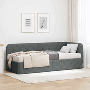 Kutni okvir kreveta Tamno siva 80 x 200 cm tkanina