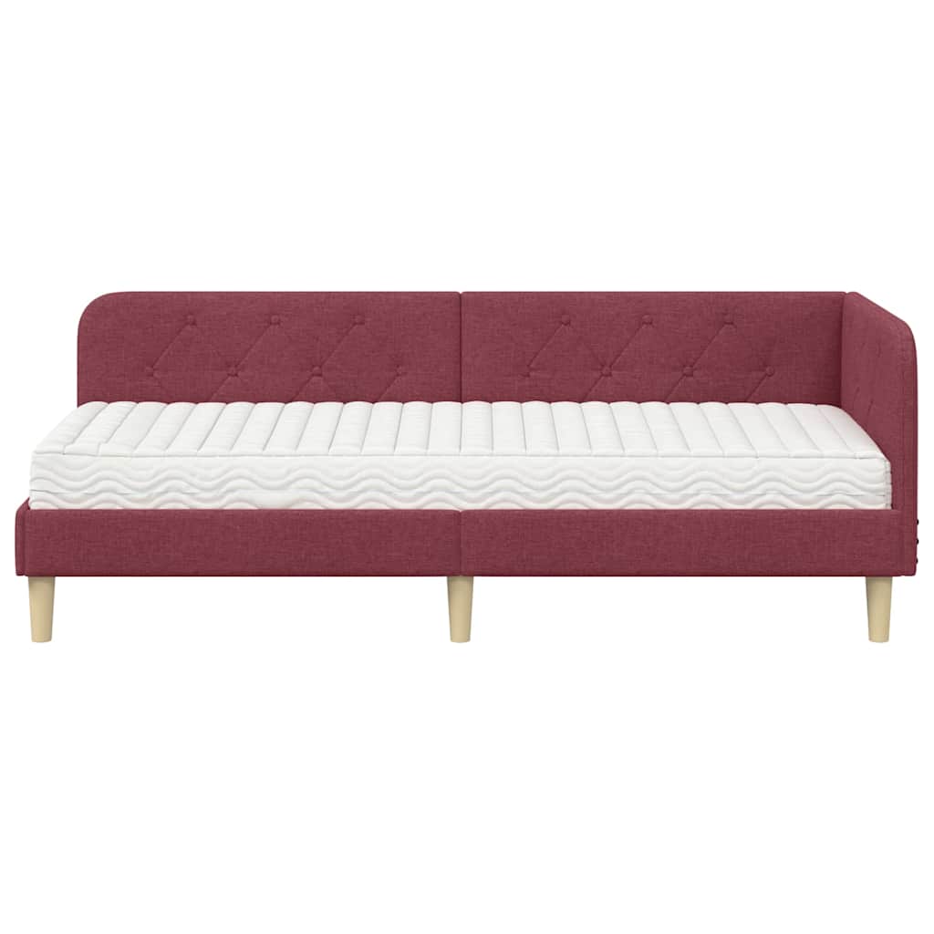 Kutni okvir kreveta Vinska crvena 80 x 200 cm tkanina