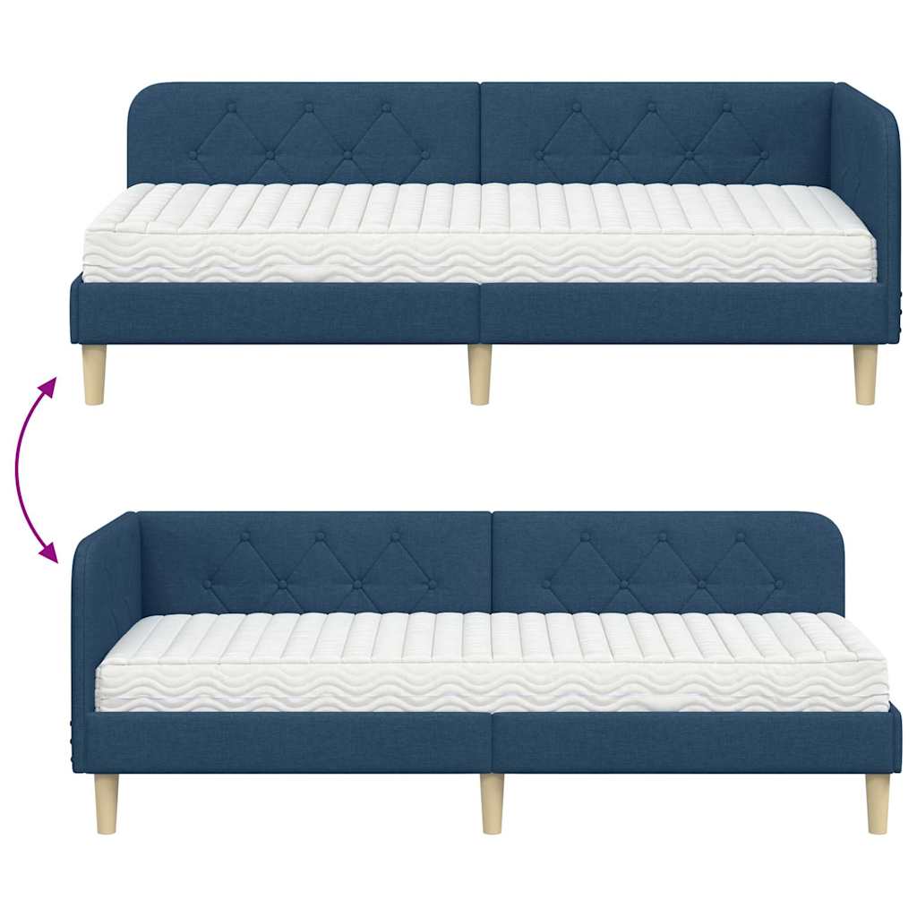 Kutni okvir kreveta Plava 80 x 200 cm tkanina
