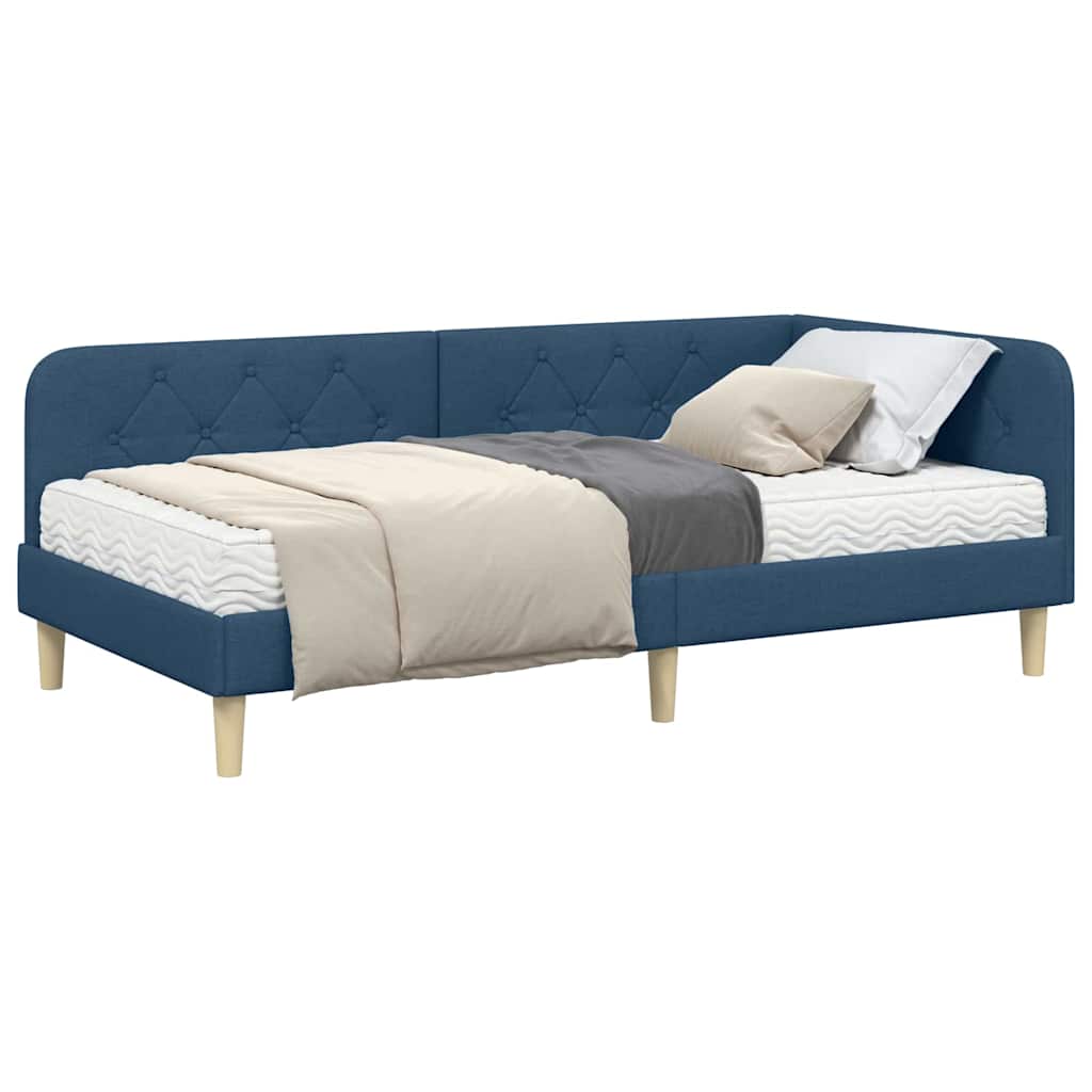 Kutni okvir kreveta Plava 90 x 200 cm tkanina